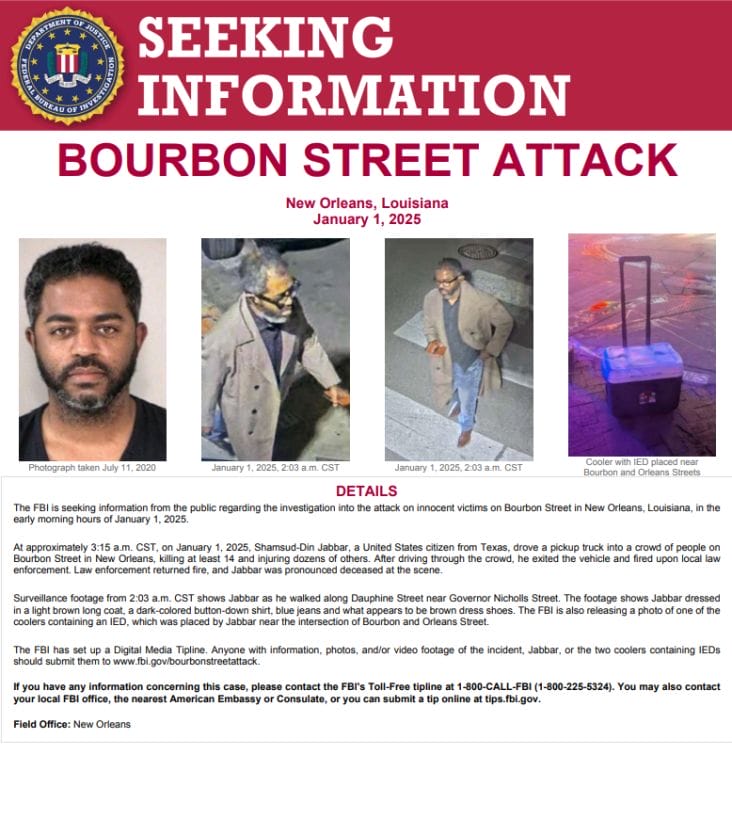 Știri de azi | FBI publică noi imagini ale suspectului cu o oră înainte de atacul mortal de la New Orleans - Știri de azi | 
