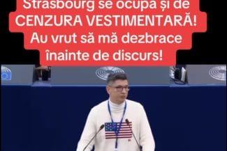 Știri de azi | Puloverul lui Lazarus a dat bătăi de cap europarlamentarilor - Știri de azi | Luis Lazarus în Parlamentul European, criticând cenzura vestimentară și discutând despre securitatea energetică