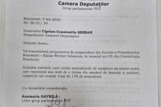whatsapp-image-2025-02-05-at-22-21-26.jpg - Știri de azi Știri de azi | Opoziţia a redepus la Parlament cererea de suspendare a preşedintelui Klaus Iohannis / POT, AUR, SOS şi USR au strâns 178 de semnături / Este a treia încercare - Știri de azi |