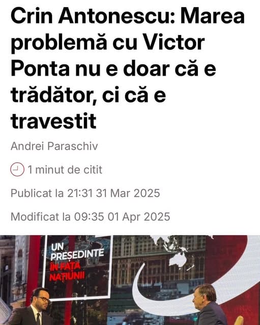 vitor_ponta - Știri de azi Știri de azi | Victor Ponta răspunde atacurilor politice: “Românii s-au săturat de gâlceavă și aroganță - Știri de azi | Captură de ecran cu postarea lui Victor Ponta pe Facebook, alături de un titlu controversat publicat de presă