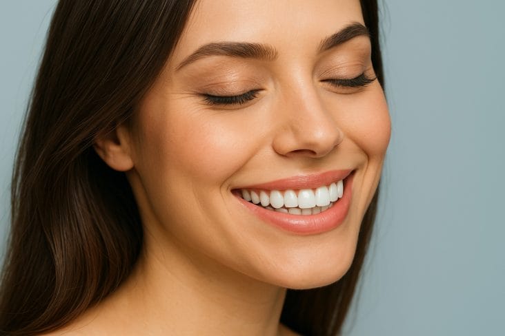 Știri de azi | Zâmbet perfect cu fațete dentare ceramice | Dr. Rodica Ghionea – CityDent București - Știri de azi | Femeie zâmbitoare cu dinți albi perfecți - rezultat fațete dentare ceramice