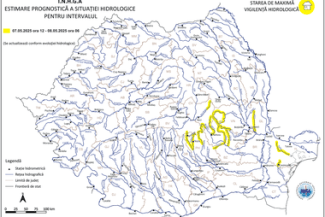 harta-hidro-7-mai.png - Știri de azi Știri de azi | Cod galben de inundaţii în opt judeţe din ţară, până joi dimineaţă - Știri de azi |