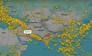 india-pakistan-flight-radar.jpg - Știri de azi Știri de azi | Companiile aeriene asiatice redirecţionează şi anulează zborurile din cauza conflictului dintre India şi Pakistan. Bruierea semnalului GPS este un adevărat pericol. Acţiunile companiilor scad pe burse - Știri de azi |