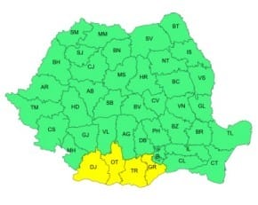 cod-galben-canicula-20-iul-25jpg - Știri de azi Știri de azi | Cod galben de caniculă în judeţele Dolj, Olt, Teleorman şi Giurgiu/ Luni, va fi Cod portocaliu de caniculă şi disconfort termic accentuat, în cinci judeţe unde vor fi temperaturi de 37-40 de grade, şi Cod galben în alte 15 judeţe şi în Capitală - Știri de azi |