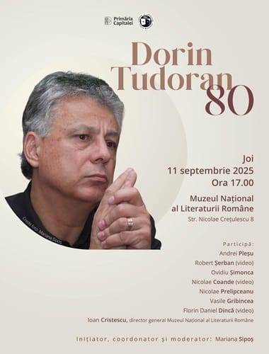 Știri de azi | Poetul şi publicistul Dorin Tudoran, voce a exilului românesc, aniversat la Muzeul Literaturii. Participă Andrei Pleşu, Nicolae Prelipceanu, Ioan Cristescu - Știri de azi | 