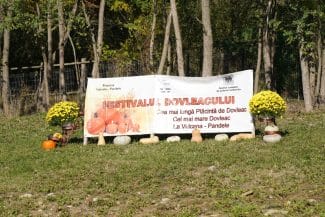 Standuri cu produse tradiționale și artizanat local la Vulcana-Pandele.