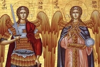 icoanajpg - Știri de azi Știri de azi | Creştinii îi sărbătoresc sâmbătă pe Sfinţii Arhangheli Mihail şi Gavril. În credinţa populară, sunt consideraţi păzitorii oamenilor de la naştere şi până la moarte - Știri de azi |