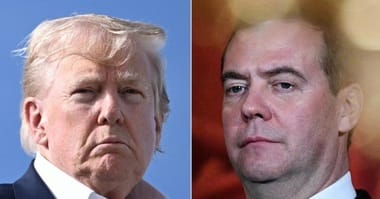 medvedev-trump-twjpg - Știri de azi Știri de azi | Trump ”probabil că nu ştie” ce ”înţelege el însuşi prin «teste nucleare»”, îl atacă Medvedev. ”Rusia va fi obligată să evalueze oportunitatea de a proceda ea însăşi la teste nucleare la scară mare”, îl persiflează el - Știri de azi |